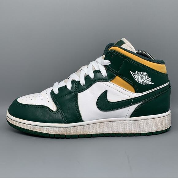 Jordan 1‎ Mid GS Sonics Basketball Shoes Youth Sz 6Y Women's Sz 7.5 - Picture 6 of 10